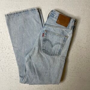 Levi's Ribcage Straight Ankle Jeans Light Wash Women's‎ Size 25 Premium Denim